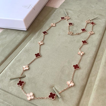 [NOVO]CLOVER 20 MOTIFS LASER CARNELIAN HALSKETTE