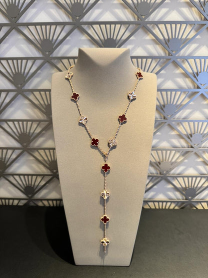 [NOVO]CLOVER 20 MOTIFS LASER CARNELIAN HALSKETTE