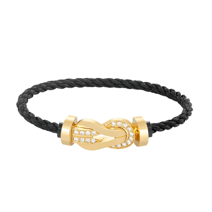 [NOVO]CHANCE Großes 8-stelliges Armband mit halben Diamanten, Gold