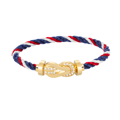 [NOVO]CHANCE Großes 8-stelliges Armband mit halben Diamanten, Gold