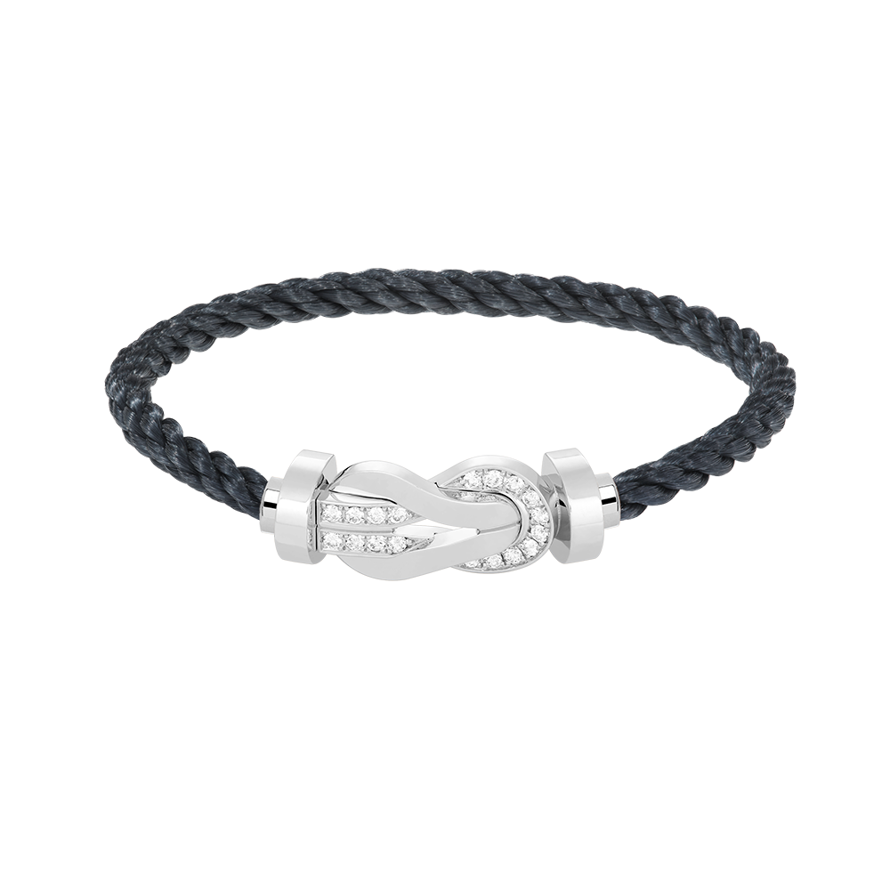 [GALE]CHANCE LARGE 8 FIGURE BUCKLE HALF DIAMOND BRACELET SILVER