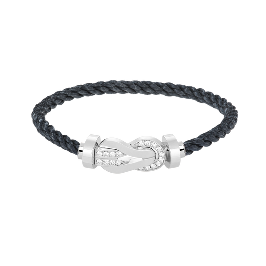 [NOVO]CHANCE Großes 8-stelliges Armband mit Halbdiamant-Schnalle, Silber