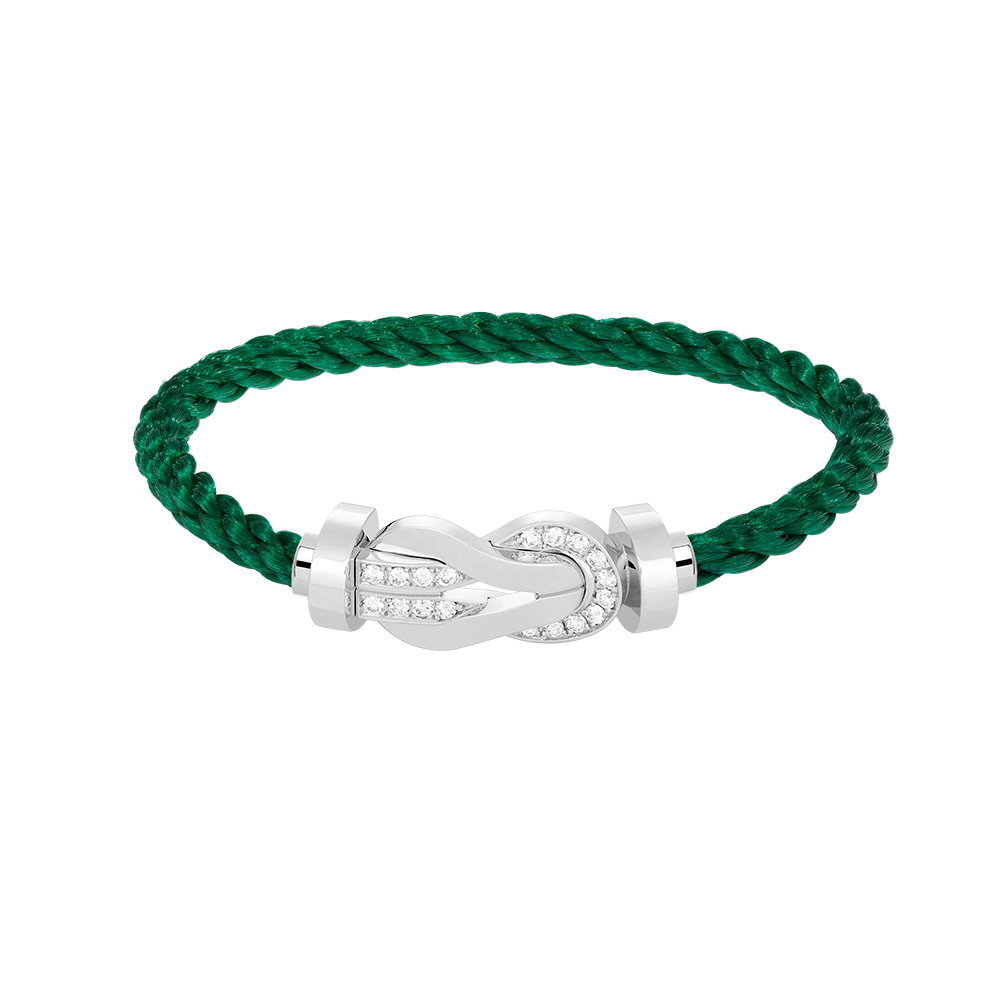 [GALE]CHANCE LARGE 8 FIGURE BUCKLE HALF DIAMOND BRACELET SILVER