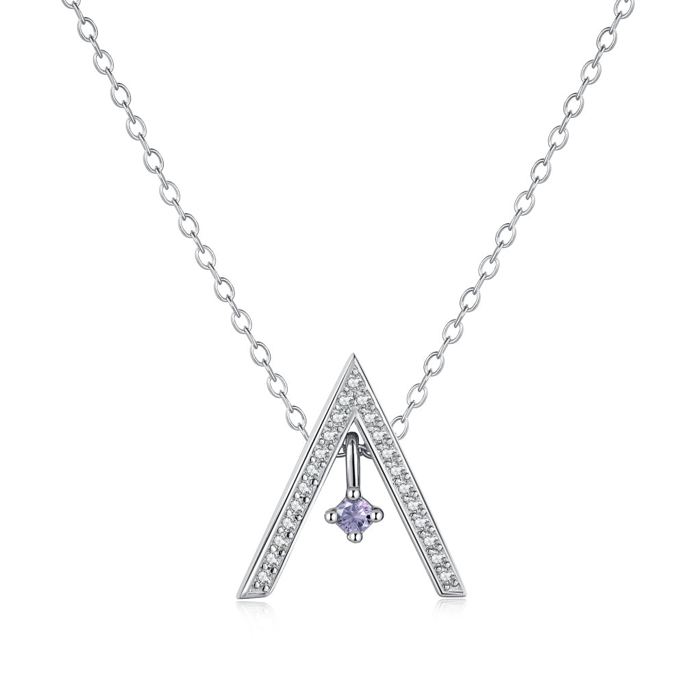 [GALE]Sparkling "A" Shape Necklace