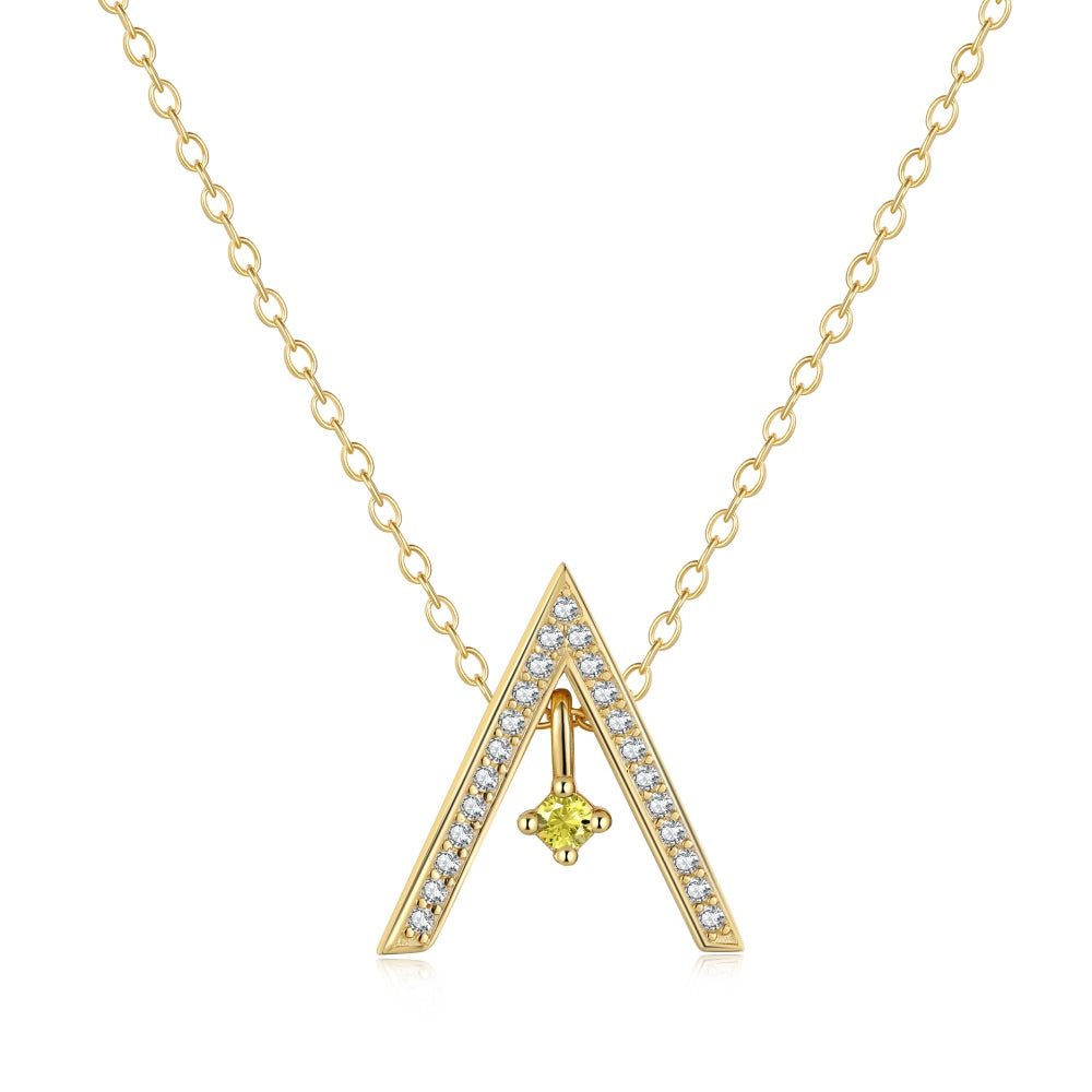 [GALE]Sparkling "A" Shape Necklace