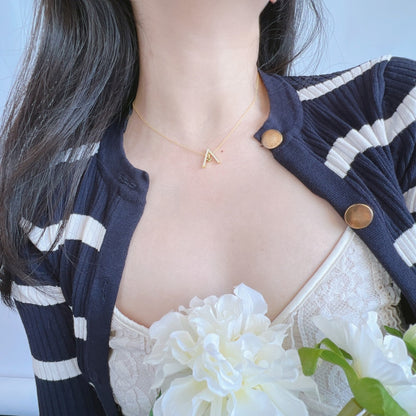 [GALE]Sparkling "A" Shape Necklace
