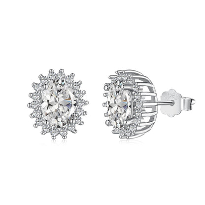 [GALE]Delicate Radiant Oval Cut Daily Earrings