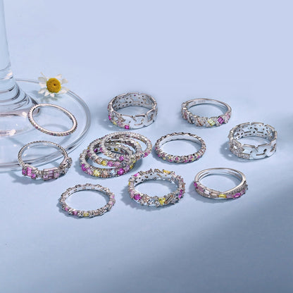 [GALE]Radiant Sparkling Round Cut Daily Ring