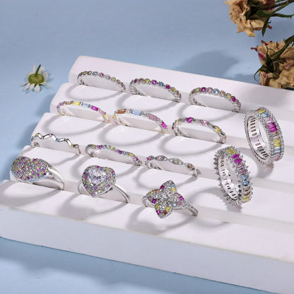 [GALE]Radiant Sparkling Round Cut Daily Ring