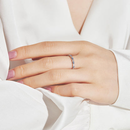 [GALE]Sparkling Vibrant Round Shape Daily Ring