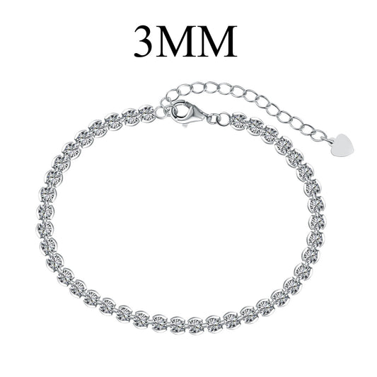 [NEU]Verziertes, funkelndes Armband mit rundem Schliff für jeden Tag