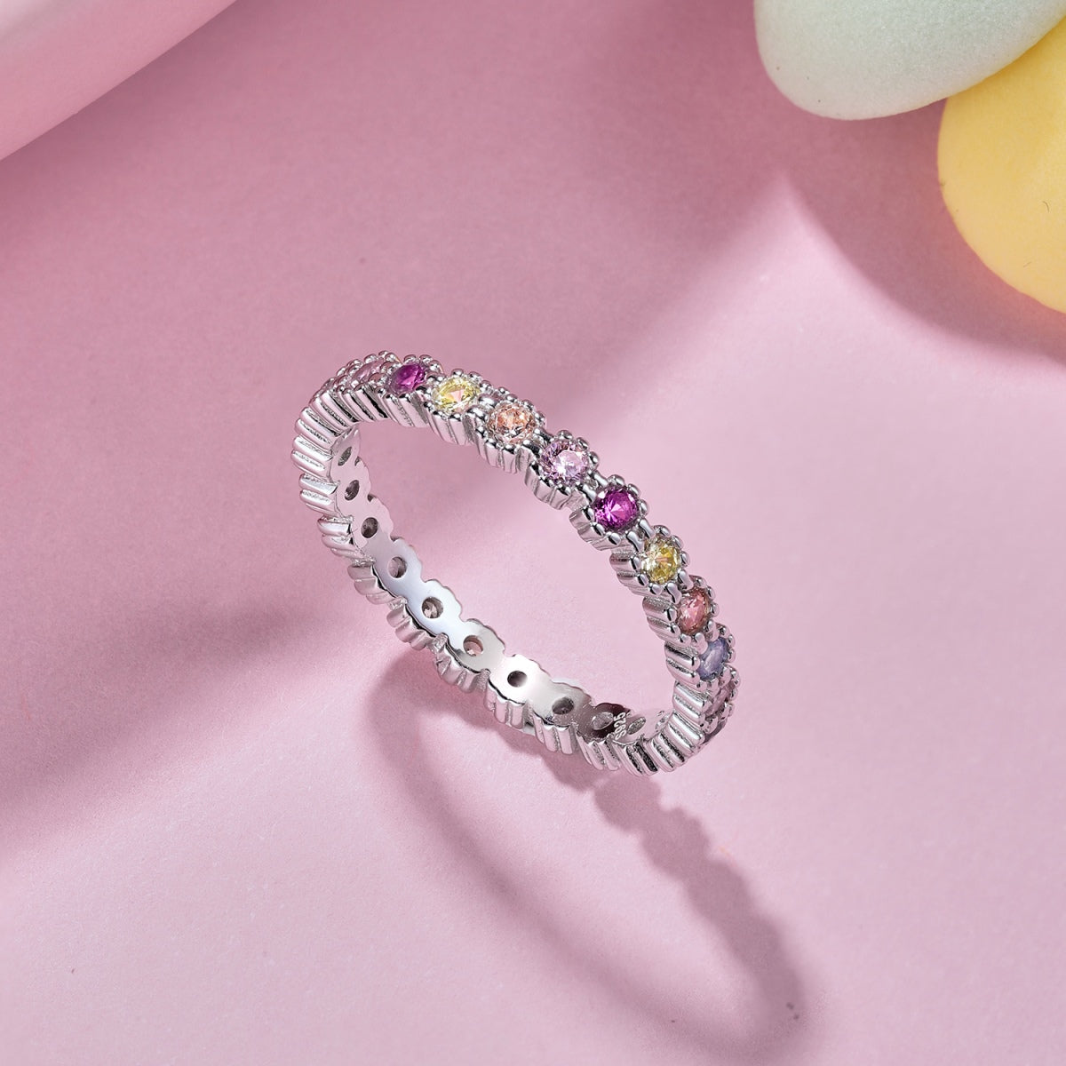 [NOVO]絶妙なカラフルラウンドカットパーティーリング