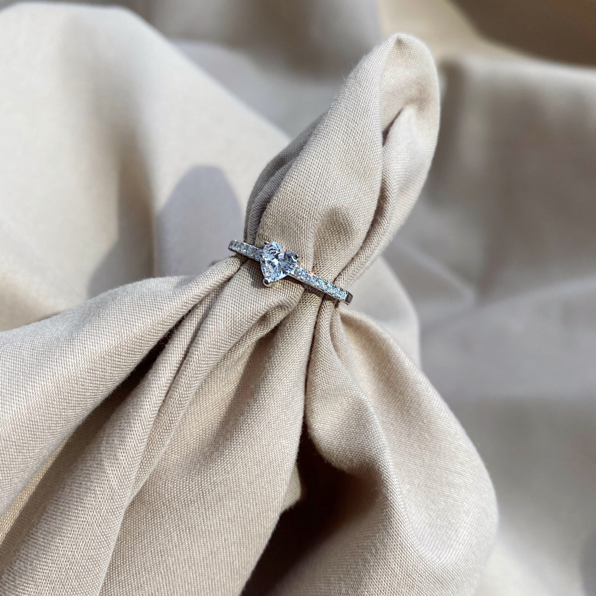 [GALE]0.5 Carat CaratEternity Charming Heart Shape Lover Ring