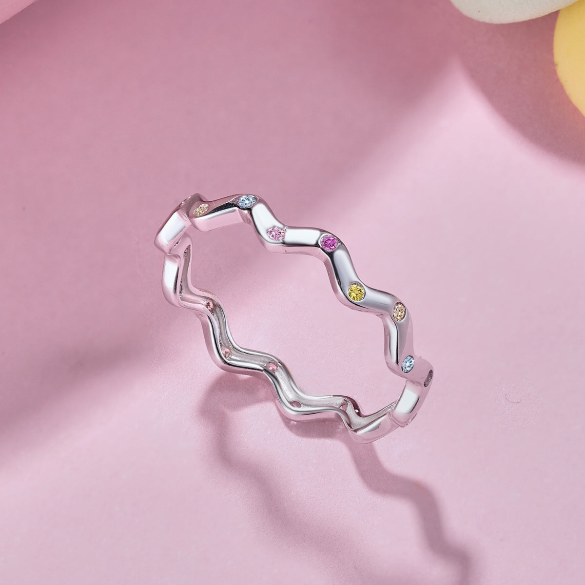 [GALE]Ornate Vibrant Round Cut Daily Ring