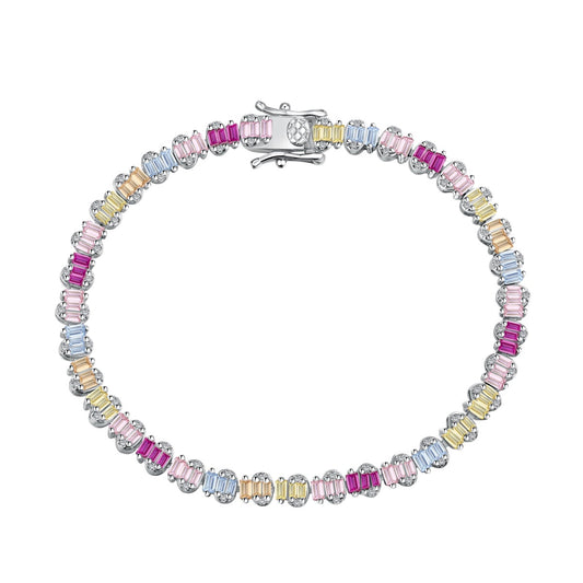 [NOVO] Zartes, farbenfrohes Party-Armband mit Smaragdschliff