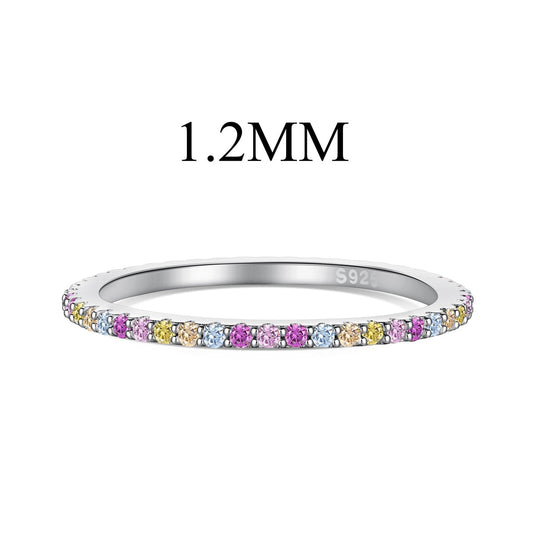 [NEU]Verzierter, farbenfroher Tennisring mit rundem Schliff