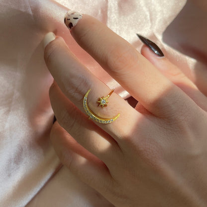 [GALE]Eternity Moon & Star Ring