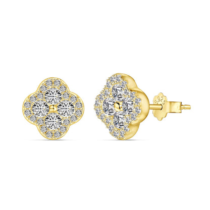 [GALE]Four-Leaf Clover Flower Shaped Earrings