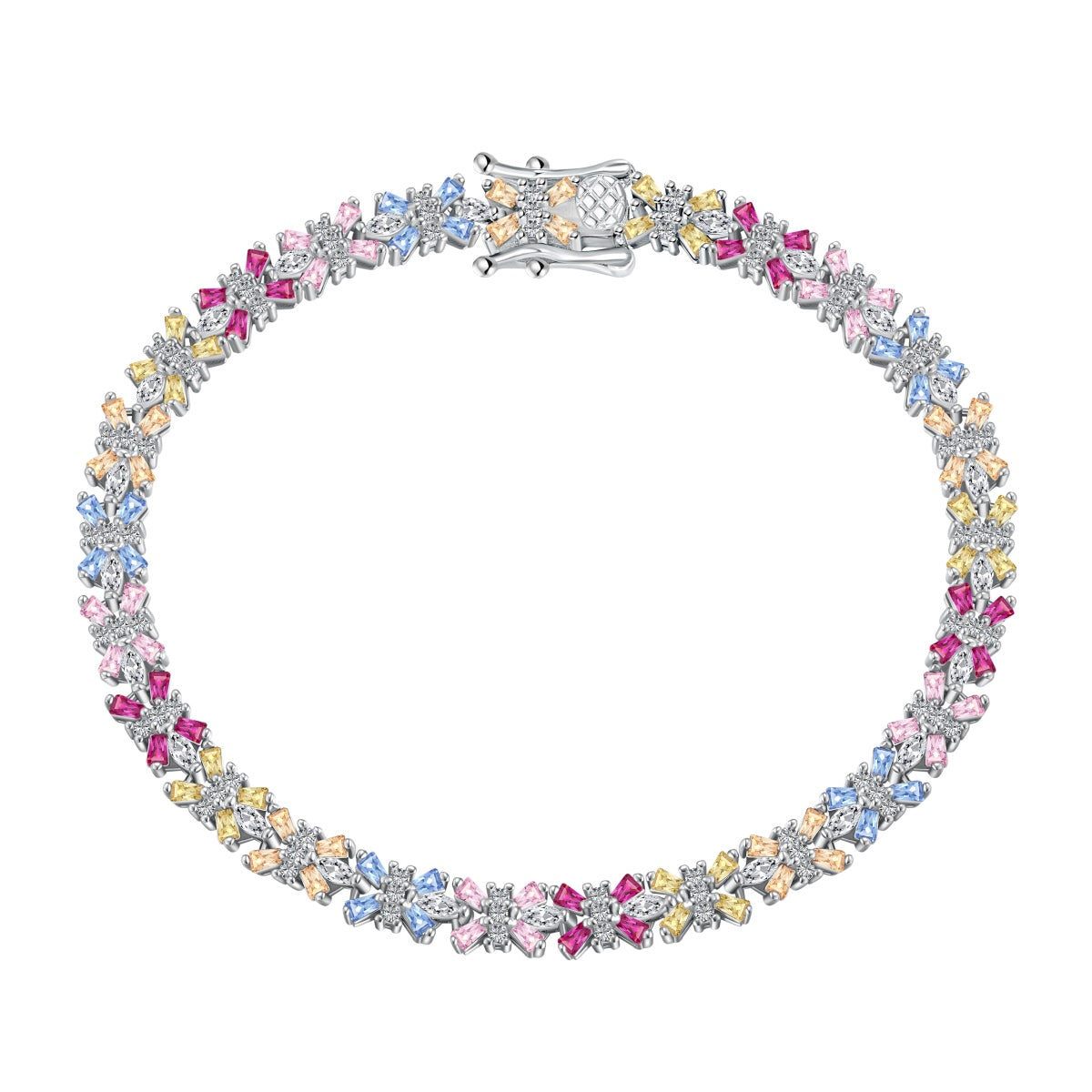 [GALE]Radiant Colorful Emerald Cut Party Bracelet