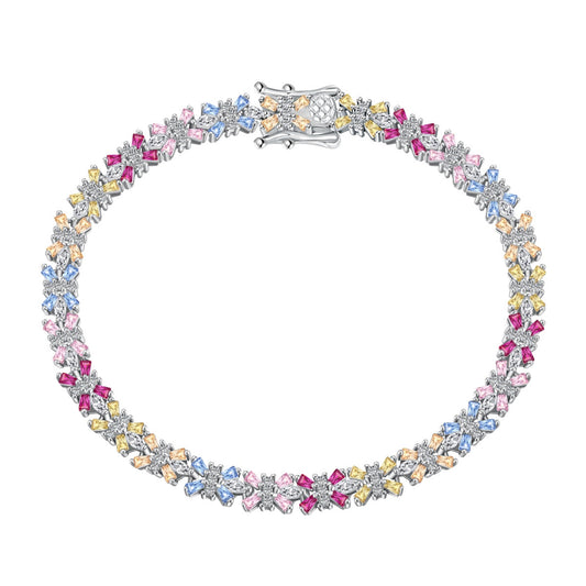 [NOVO] Strahlendes, farbenfrohes Party-Armband im Smaragdschliff
