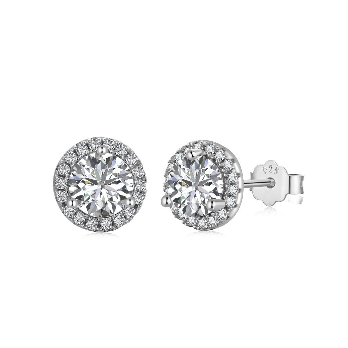 [GALE]Classic Princess Round Shape Earrings