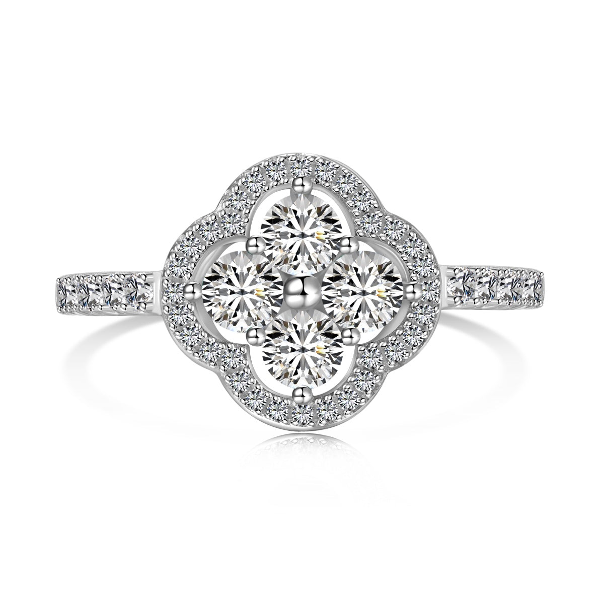 [GALE]Four Leaf Clover Flower Design Ring