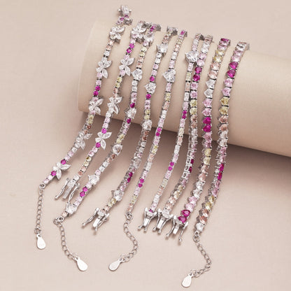 [GALE]Delicate Colorful Emerald Cut Party Bracelet