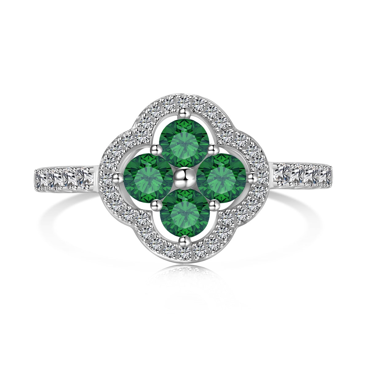 [GALE]Four Leaf Clover Flower Design Ring