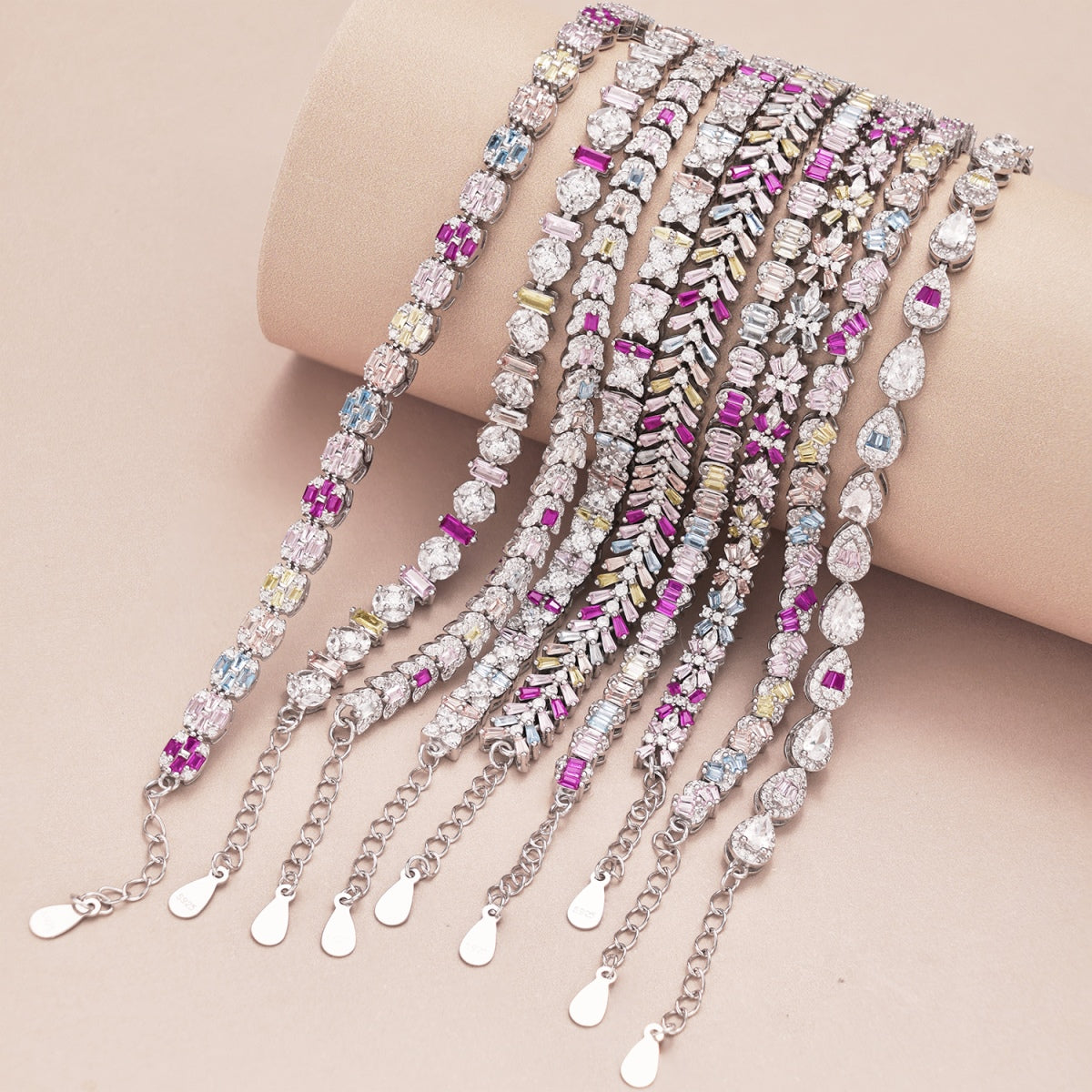 [GALE]Dainty Radiant Emerald Cut Daily Bracelet