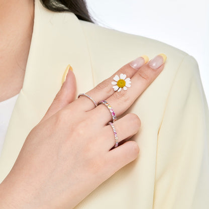 [GALE]Elegant Vivid Round Cut Daily Ring