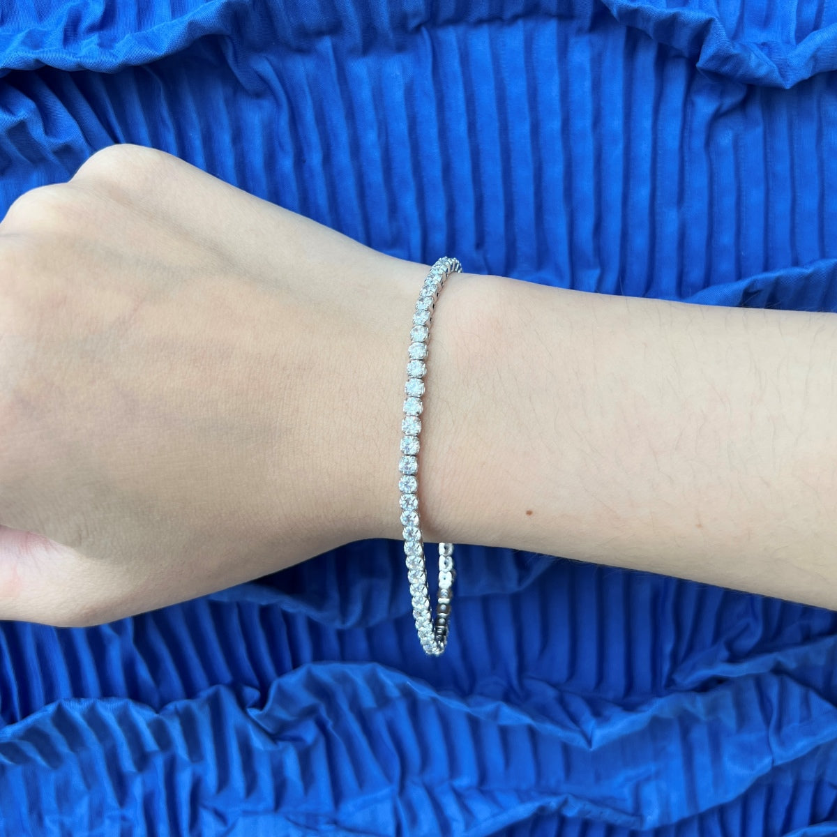 [GALE]Sparkling Round Cut Daily Bracelet