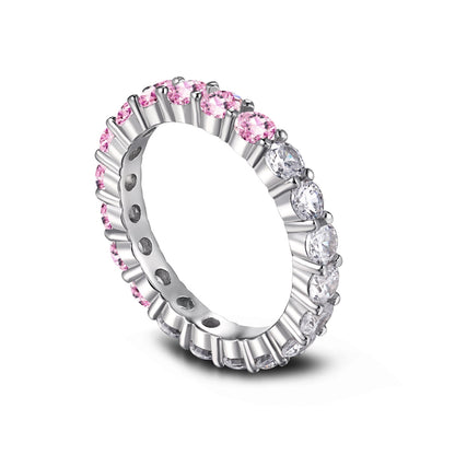 [GALE]Sparkling Round Cut Tennis Ring