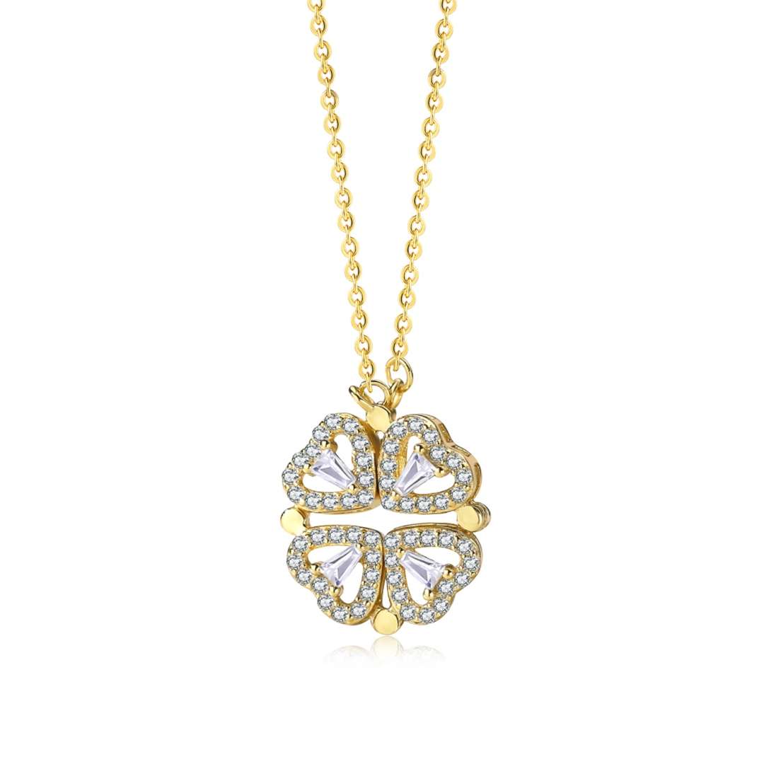 [NOVO]華やかなハートカットフラワーシェイプネックレス