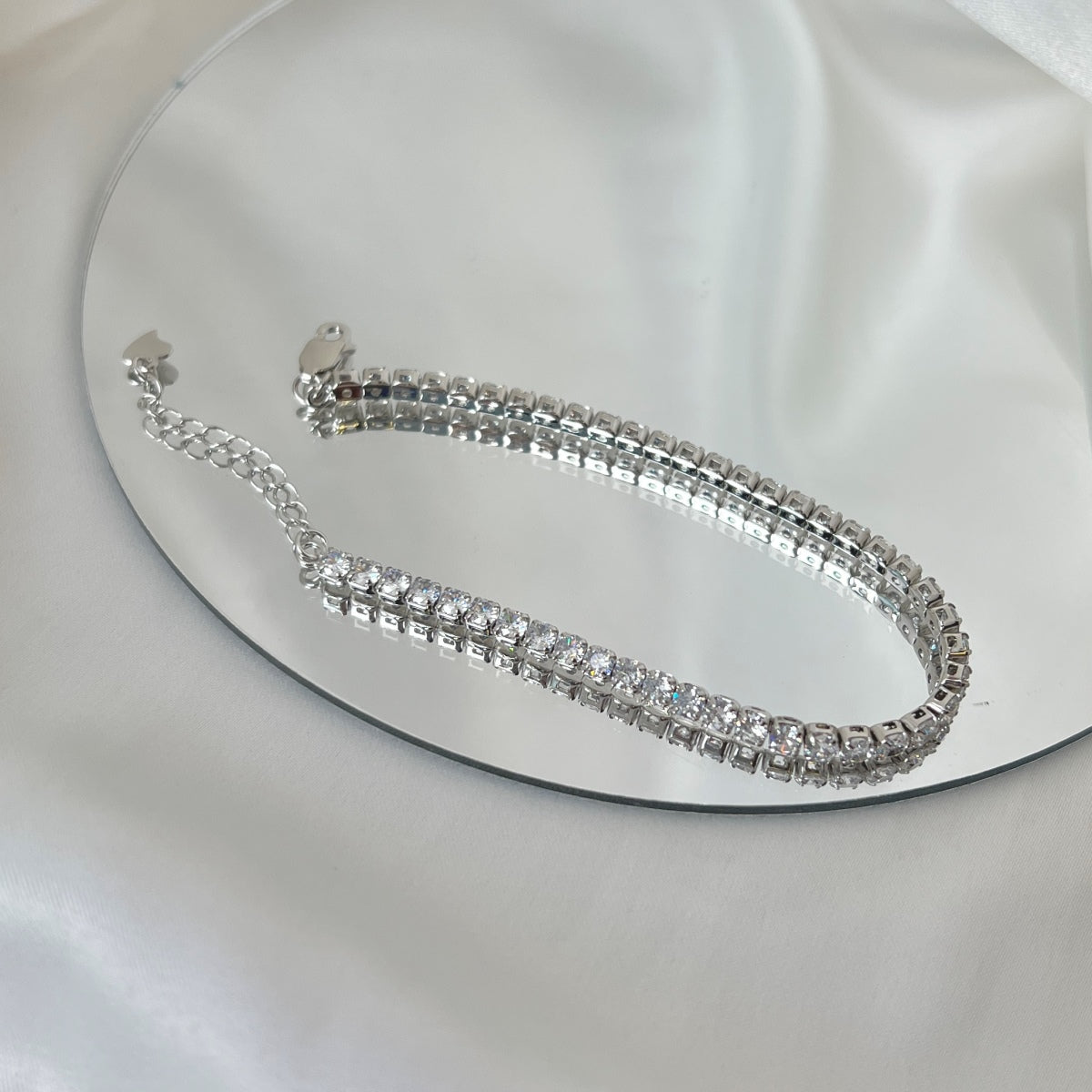 [GALE]Sparkling Round Cut Daily Bracelet