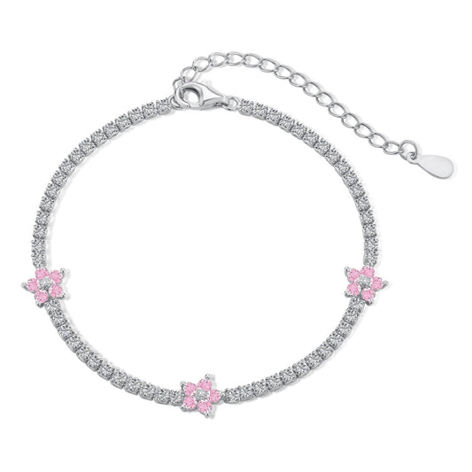 [NOVO] Funkelndes Tennisarmband in Blumenform