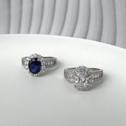 [GALE]1.5 Carat Dazzling Charming Oval Cut Banquet Ring
