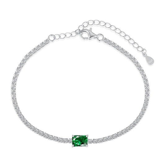 [NEU] Einzigartiges 1,0 Karat Smaragd-Schliff-Bankettarmband