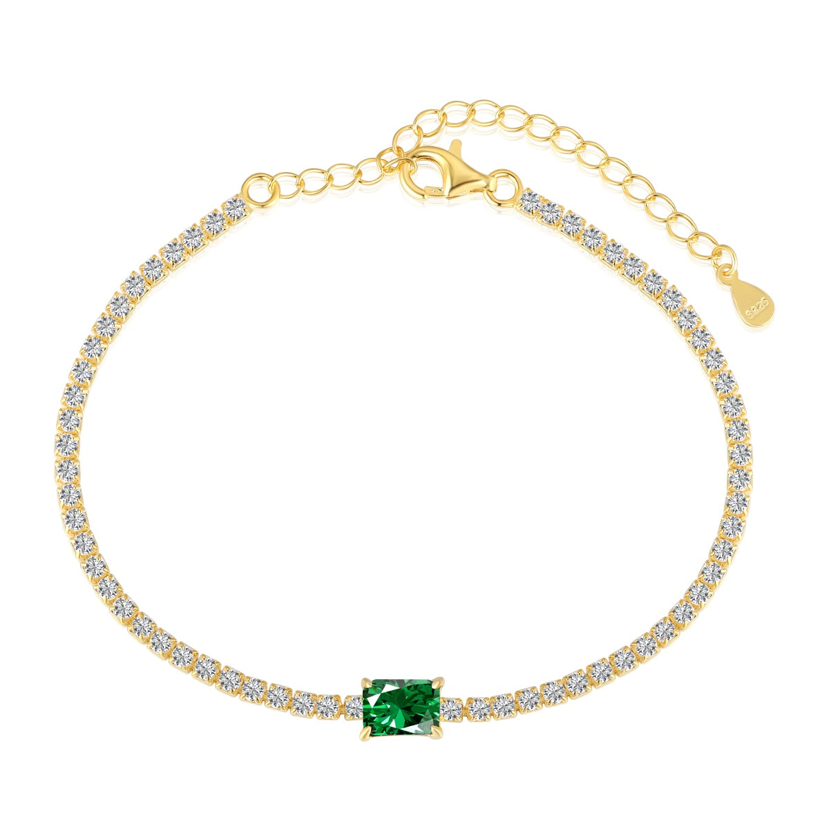 [GALE]1.0 Carat Unique Emerald Cut Banquet Bracelet