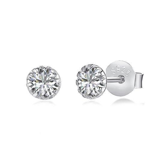 [GALE]Sparkling Colorful Round Shape Earrings
