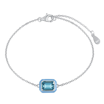 [GALE]2.0 Carat Sparkling Colorful Emerald Cut Daily Bracelet