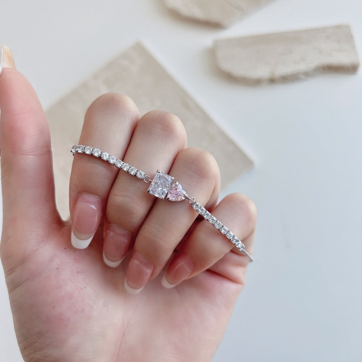 [GALE]Dazzling Unique Multi Shape Lover Bracelet