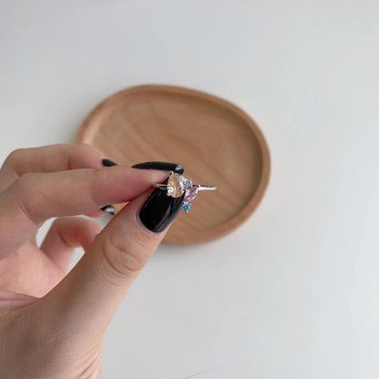 [GALE]Radiant Colorful Multi Cut Daily Ring