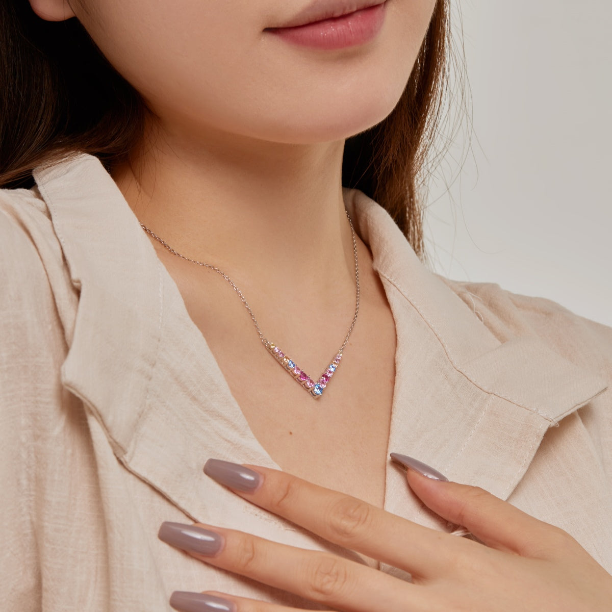 [GALE]Ornate Round Cut Necklace