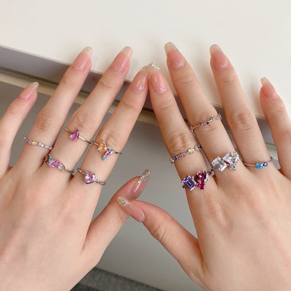 [GALE]Unique Trapezoid Cut Daily Ring