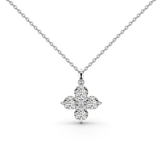 [GALE]Four-Leaf Clover And Eight-Pointed Star Necklace