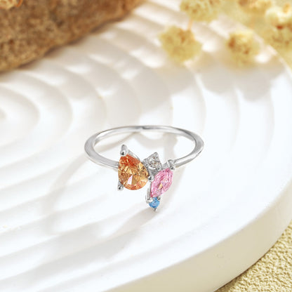 [GALE]Radiant Colorful Multi Cut Daily Ring