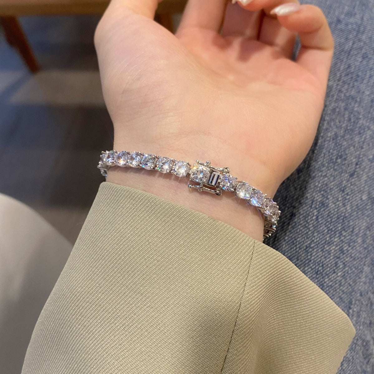 [GALE]Ornate Sparkling Round Cut Wedding Bracelet