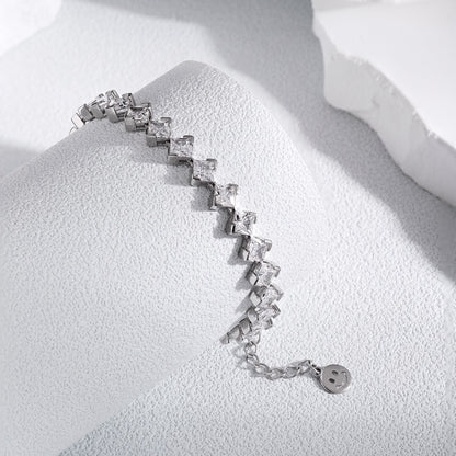 [GALE]0.5 Carat Ornate Princess Cut Daily Bracelet