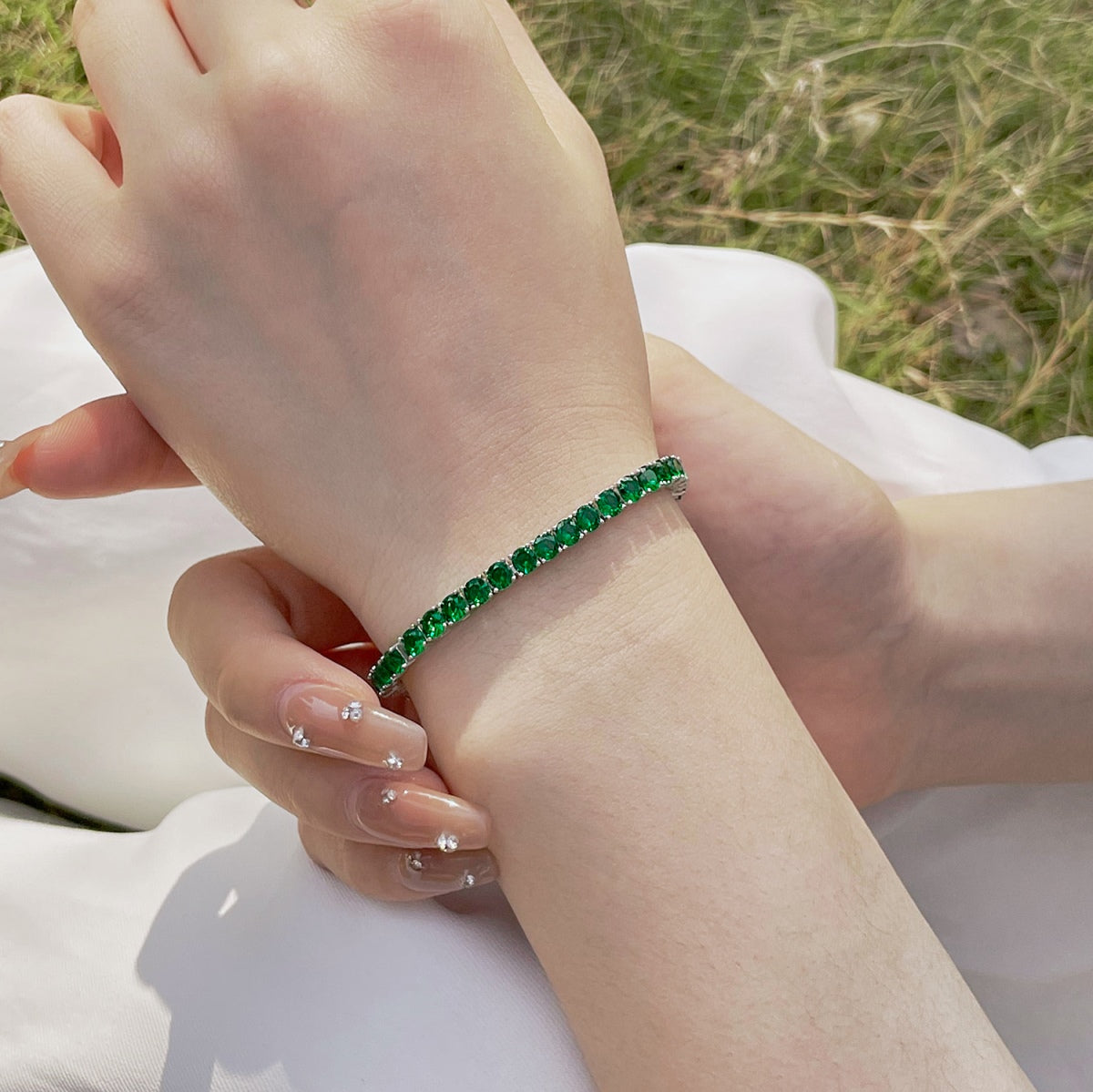 [GALE]Radiant Colorful Round Cut Party Bracelet