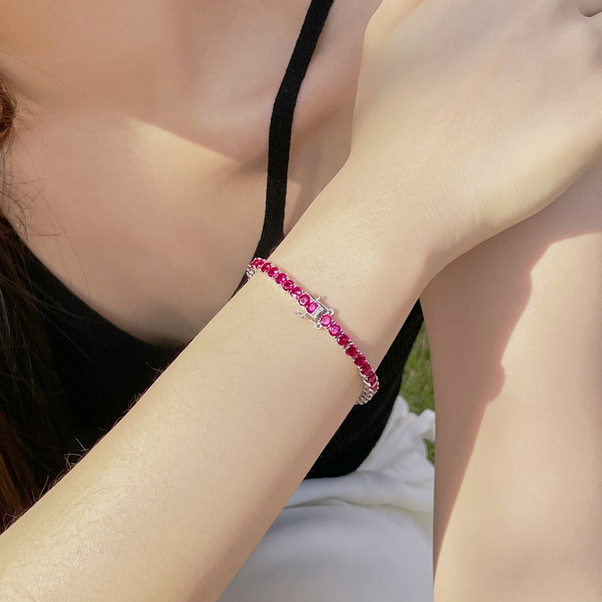 [GALE]Radiant Colorful Round Cut Party Bracelet